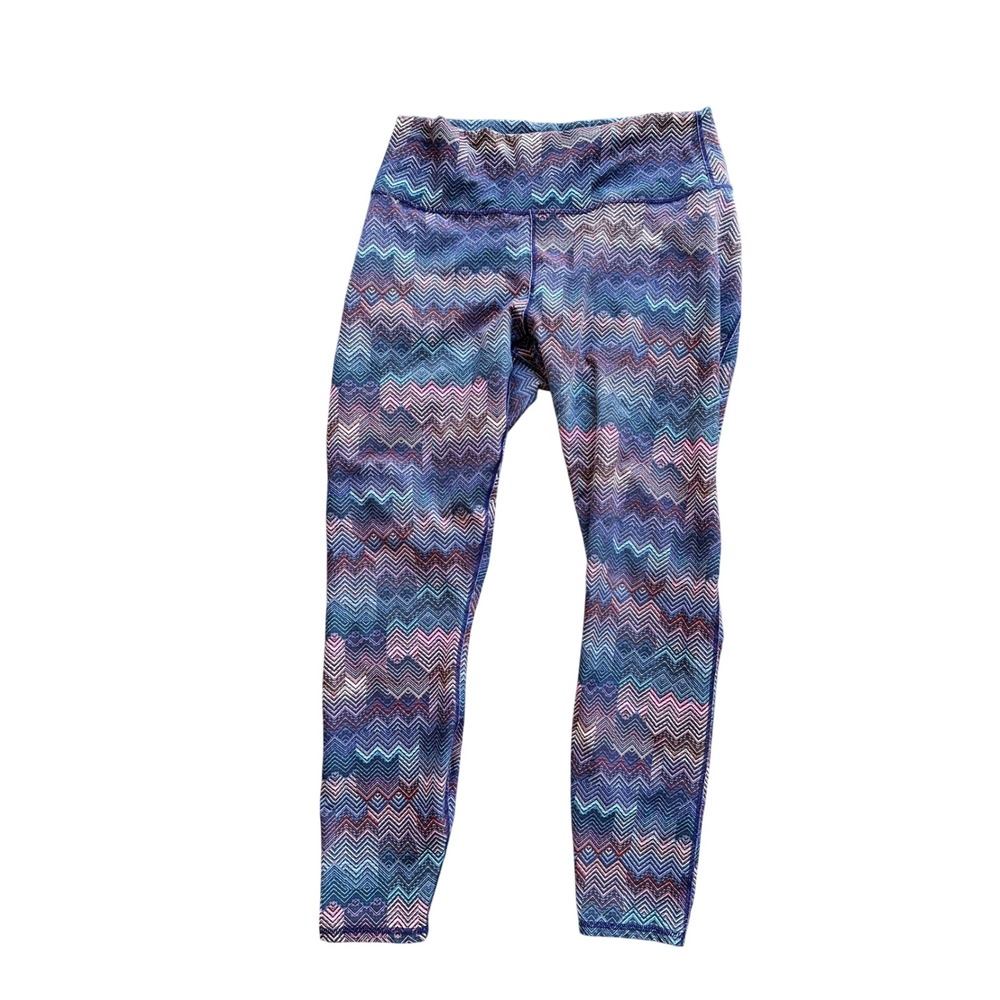 Fabletics Womens Chevron Zigzag Print High Waisted Leggings Multicolor LG1828243
